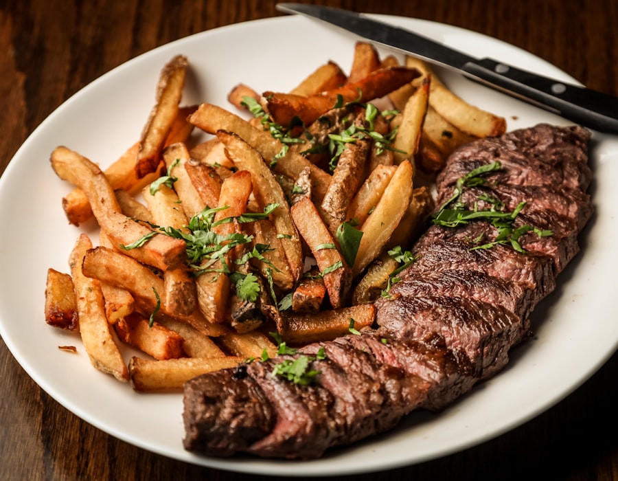 Aged British beef served with hand-cut chips
